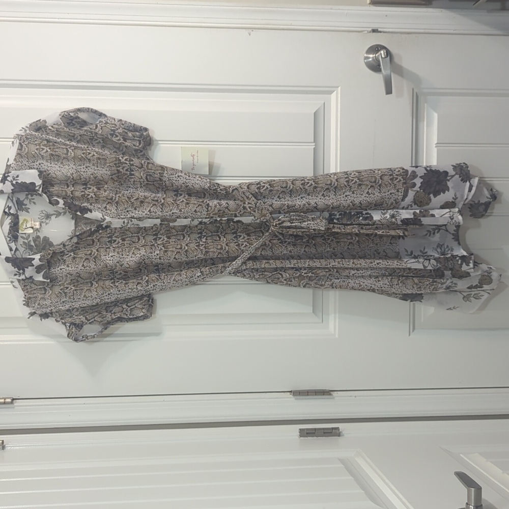 Fig and Flowers Floral & Snake Print Dress NWT